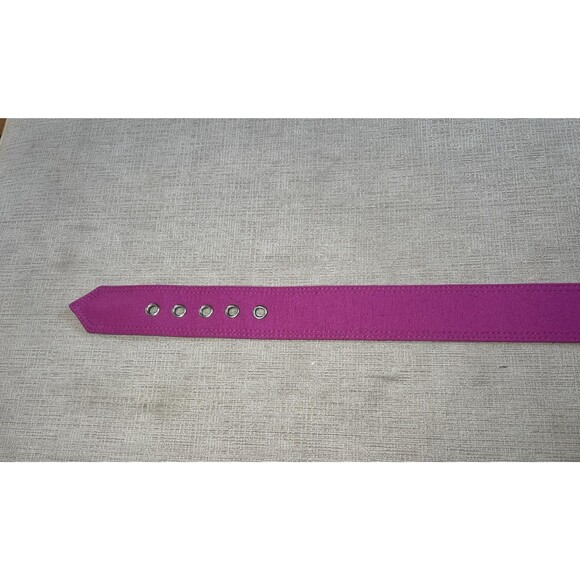 New York & Company Belt Womens Medium Pink Fabric Covered Buckle Wide Grommet - Picture 2 of 10